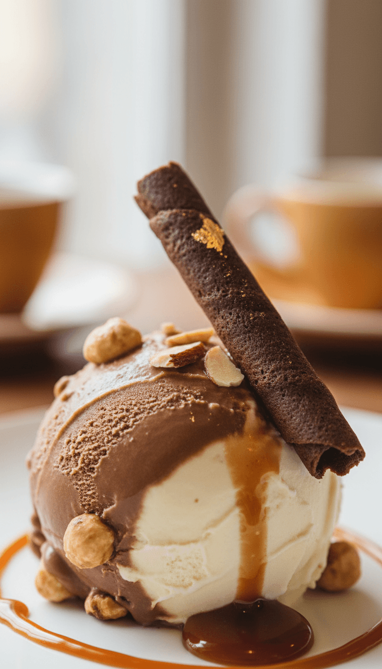 Detailed close-up of an artisanal gelato creation